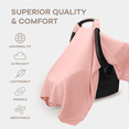 thumbnail image 4 of Comfy Cubs Baby Car Seat Cover - Soft, Breathable & Lightweight Large Car Seat Canopy, Bold Blush, 4 of 6