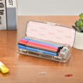 thumbnail image 7 of Plastic Pencil Box Large Capacity Pencil Boxes Clear Boxes with Snap-Tight Lid Stylish Office Supplies Storage Organizer Box Pink Bow Pattern, 7 of 7