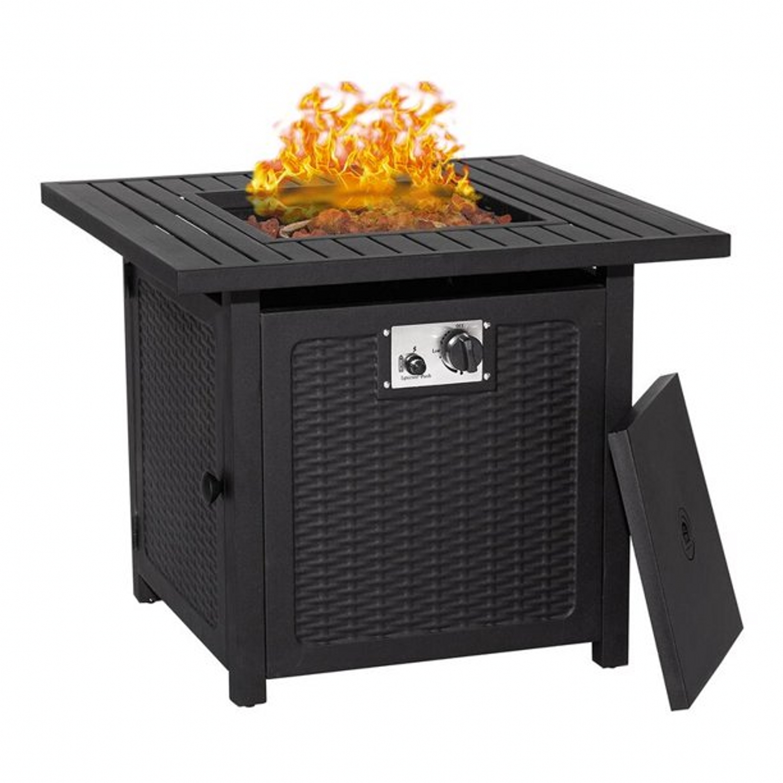 Increkid 30'' Propane Fire Pit Table 50,000 BTU Square Gas Fire Pit