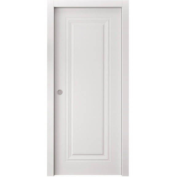 Sliding Pocket Door 36 x 80 inches | SELECT 1119 White | Kit Rail Hardware | Solid Wood Interior Bedroom Doors
