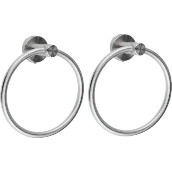 Towel-Ring-for-Bathroom Brushed Nickel Round Heavy Duty Stainless Steel Towel Rack Hanger for Bathroom Wall Door (Pack of 2, Brushed Nickel)
