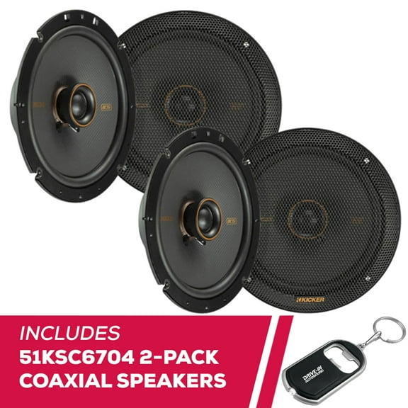 New Kicker KS-Series 2-Pack 51KSC6704 6.75" Coaxial Speakers w/ High Power Handling