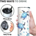 thumbnail image 3 of Ceovfoi Sea Turtle Tumbler with Lid and Straw,Double Wall Vacuum Stainless Steel 20 Oz Watercolor Ocean Turtle Cup, Water Bottle, Travel Coffee Mug,Hawaiian Sea Turtle,Sea Turtle Decor,Accessories, 3 of 6