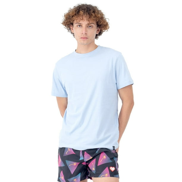 Playera Para Hombre Manga Corta Slim Fit Básica Quarry Color Azul