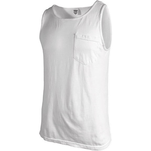 Comfort Colors 9330 Men's Pocket Tank Top White M