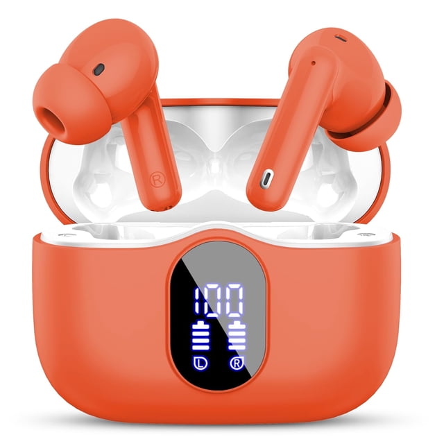 Audífonos Inalámbricos, Audífonos Bluetooth 5.4 Estéreo de Bajos, Audífonos con Micrófono con Cancelación de Ruido y Pantalla LED, 36H de Reproducción Audífonos Intrauditivos, Audífonos Deportivos Im