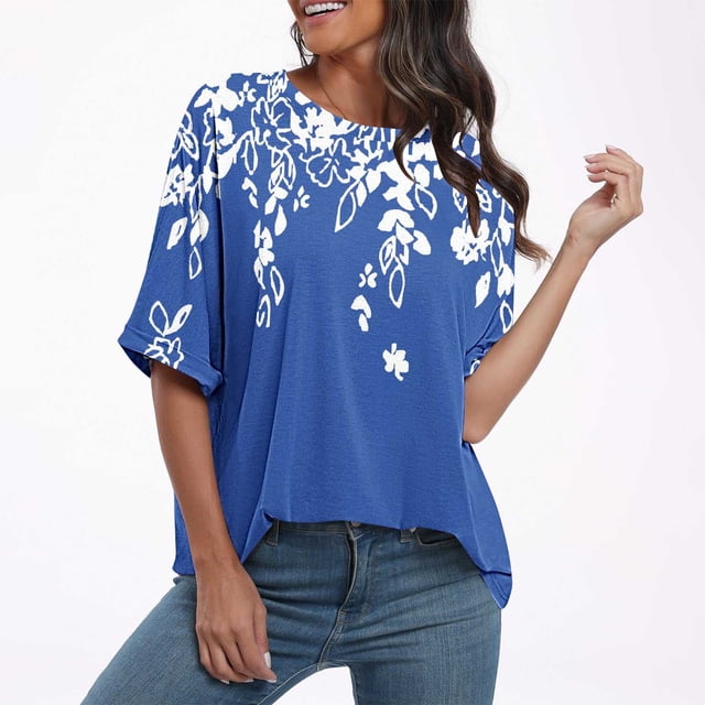 Shorts pour Femmes, Chemises pour Femmes, Mode Décontractée pour Dames, Chemise Ample à Manches Courtes Imprimée