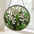 thumbnail image 3 of Stained Glass Window Hanging Lily of the Valley Sun Catcher, Floral Glass Panel with Chain for Window Home Decor, Indoor Wall Art Window Decoration, Botanical Window Suncatcher Gift, 3 of 4