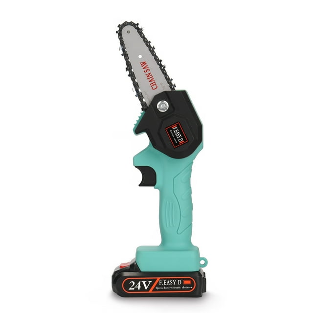 24V Lithium Battery Portable Electric Pruning Saw Rechargeable Small Electric Saws Woodworking One-handed Electric Saw Garden Logging Mini Electric Chain Saw