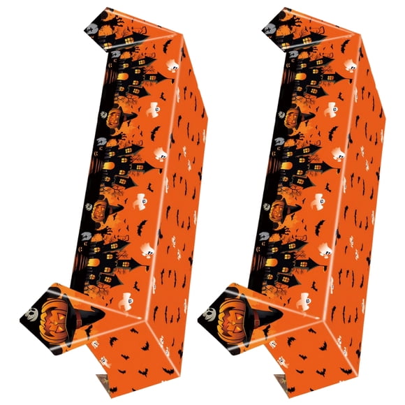 Wosthever 2x mantel de vinilo de otoño agrega vibraciones de Halloween a la fiesta mantel de Halloween rectangular versátil Suministros de limpieza para el hogar