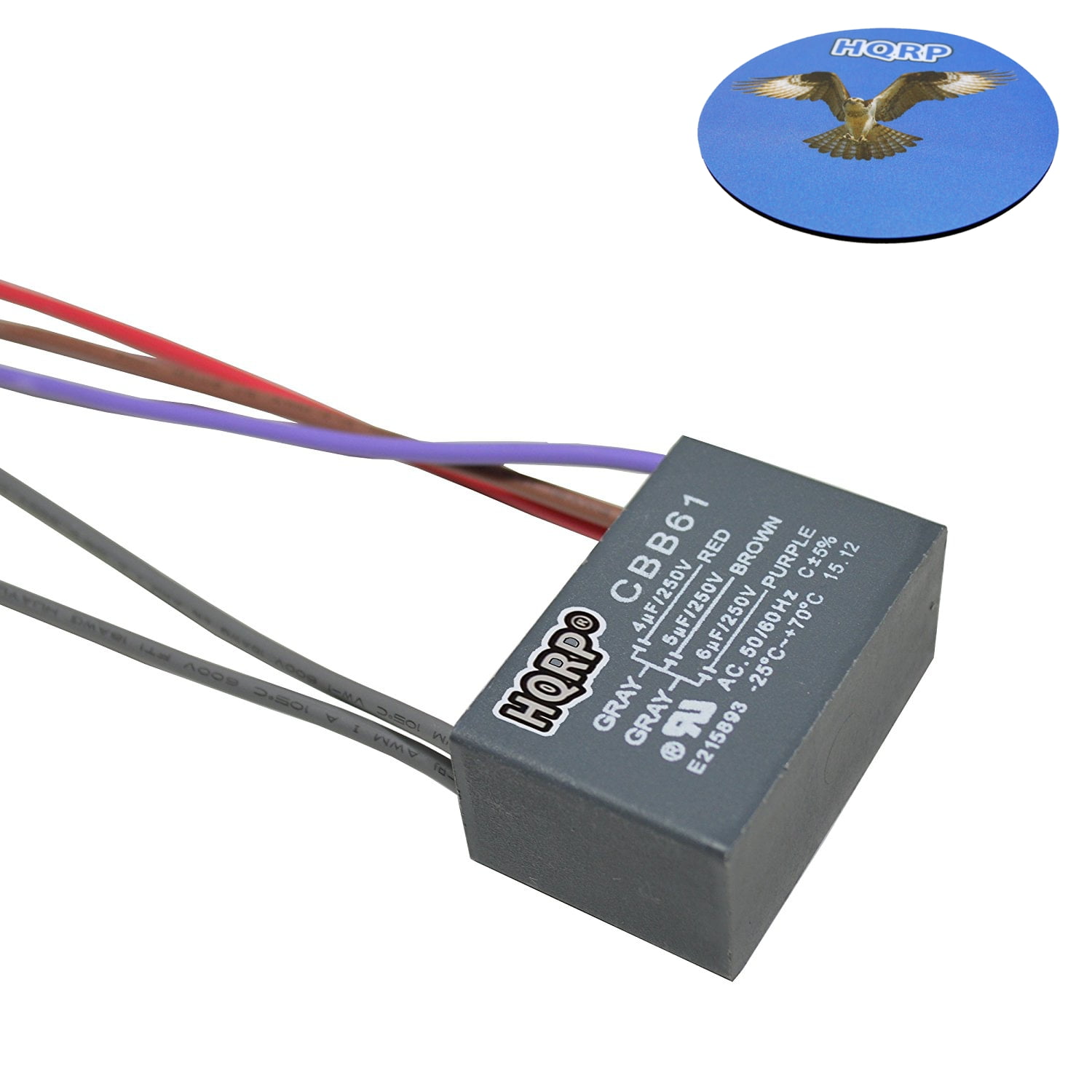 HQRP Capacitor for Harbor Breeze Ceiling Fan 4uf+5uf+6uf 5Wire plus
