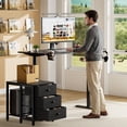 thumbnail image 3 of GUNAITO 55.1" Electric Standing Desk with 3-Drawer Cabinet, Adjustable Height Desk with Memory Panel, Office & Gaming Desk，Black, 3 of 12