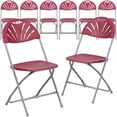 thumbnail image 2 of Flash Furniture 8 Pack 650 lb. Capacity Burgundy Plastic Fan Back Folding Chair, 2 of 12