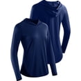 thumbnail image 4 of Cadmus Women's 3 Pack Workout Long Sleeve shirts UPF 50+ Sun Protection Dry Fit Running Shirts with Hoods, 4 of 7