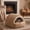 Brown-L, variant on Cozy Pet Villa Bed Removable Washable Cover Warm Soft Cat Dog Nest for Cats Small Dogs Indoor Rest Sleeping All Season Pet Supplies(Brown-L)