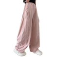 thumbnail image 3 of CPNG Girls Casual Sweatpants Solid Color Wide Leg Elastic Waist Baggy Sweatpants Loose Lightweight Street Style Pants, 3 of 6