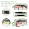 thumbnail image 2 of allydrew 2 Compartment Large Grid Transparent Mesh Pencil Case, Pencil Pouch for Stationery Tools, Makeup, and Travel, Green, 2 of 5