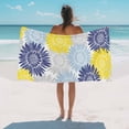 thumbnail image 3 of Beach Towel Bloom Sunflower Bath Pool Towels Yellow Blue Blooming Floral Absorbent Beach Towel Soft Large Quick Dry Lightweight Camping Travel Sports Yoga Gym Swim Towels for Adult 35x70 Inch, 3 of 9