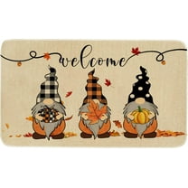 Fall Door Mat Outdoor Decorative Gnomes Welcome Mat for Front Porch, Non Slip Fall Doormat for Outside Entrance, Autumn Thanksgiving Farmhouse Floor Mats Indoor 17X30 Inch