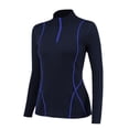 thumbnail image 2 of Minnieouse Ropa deportiva para mujer, sudadera de manga polar para Yoga, ropa para trotar, conjunto ajustado elástico fino para gimnasio conjuntos de ropa Azul oscuro METRO, 2 of 6