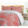 thumbnail image 5 of Ambesonne Tropical Duvet Cover Set, Exotic Monstera Plantation, 2-Calking, Pale Grey and Salmon, 5 of 7