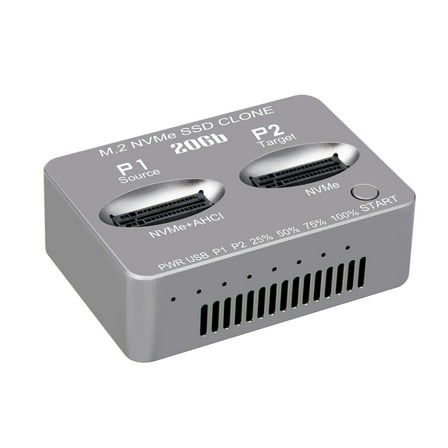 Double Bay Docking Station NVME Solid States Disk Clone USB3.2 Type C States Drives Reader NVMe External Hard Disk Box