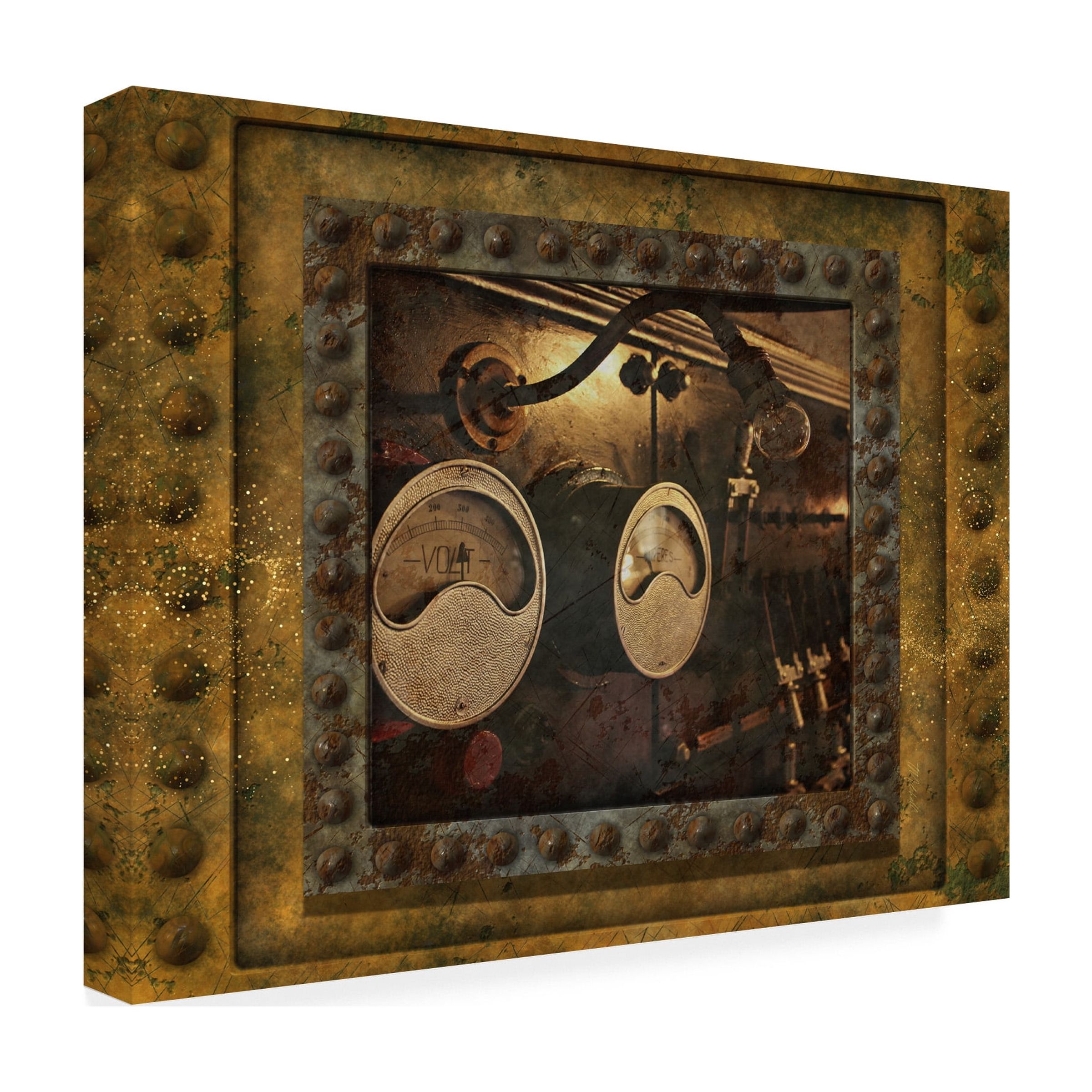Canvas Wall Art - Tina Mitchell 'Steampunk Boiler' Wall Art for Living Room, Bedroom, or Office Décor by Trademark Fine Art - 47 x 47 Inches