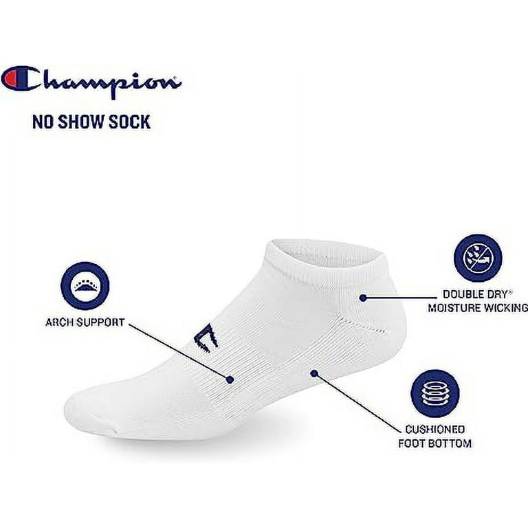 Champion Double Dry Performance Men s 7 Pairs No Show Socks Fit Shoe Size 6 12 NEW
