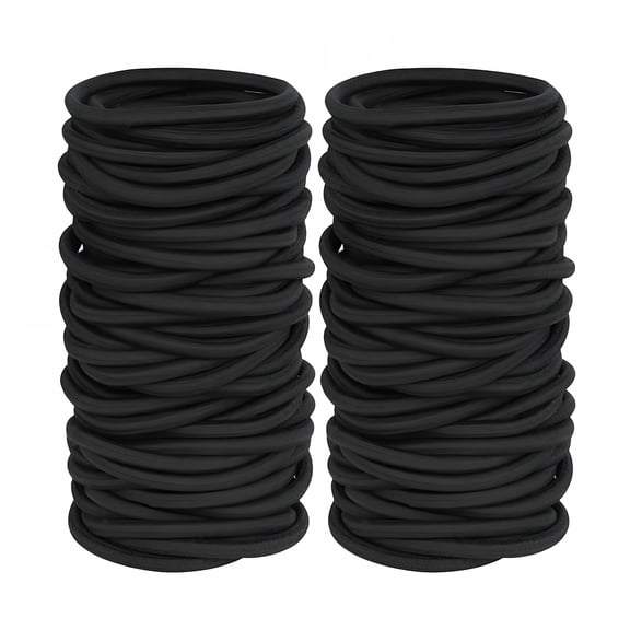 VANIDO 120 Pieces Black Hair Ties For Thick And Curly Hair Ponytail Holders Hair Elastic Band for Women or Men