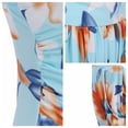 thumbnail image 5 of Women Ruched Strapless Maxi Vintage Floral Print Long Dress Sky Blue S, 5 of 9