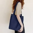 thumbnail image 5 of Bolso de pana, bolso de hombro versátilAzul marino, 5 of 5