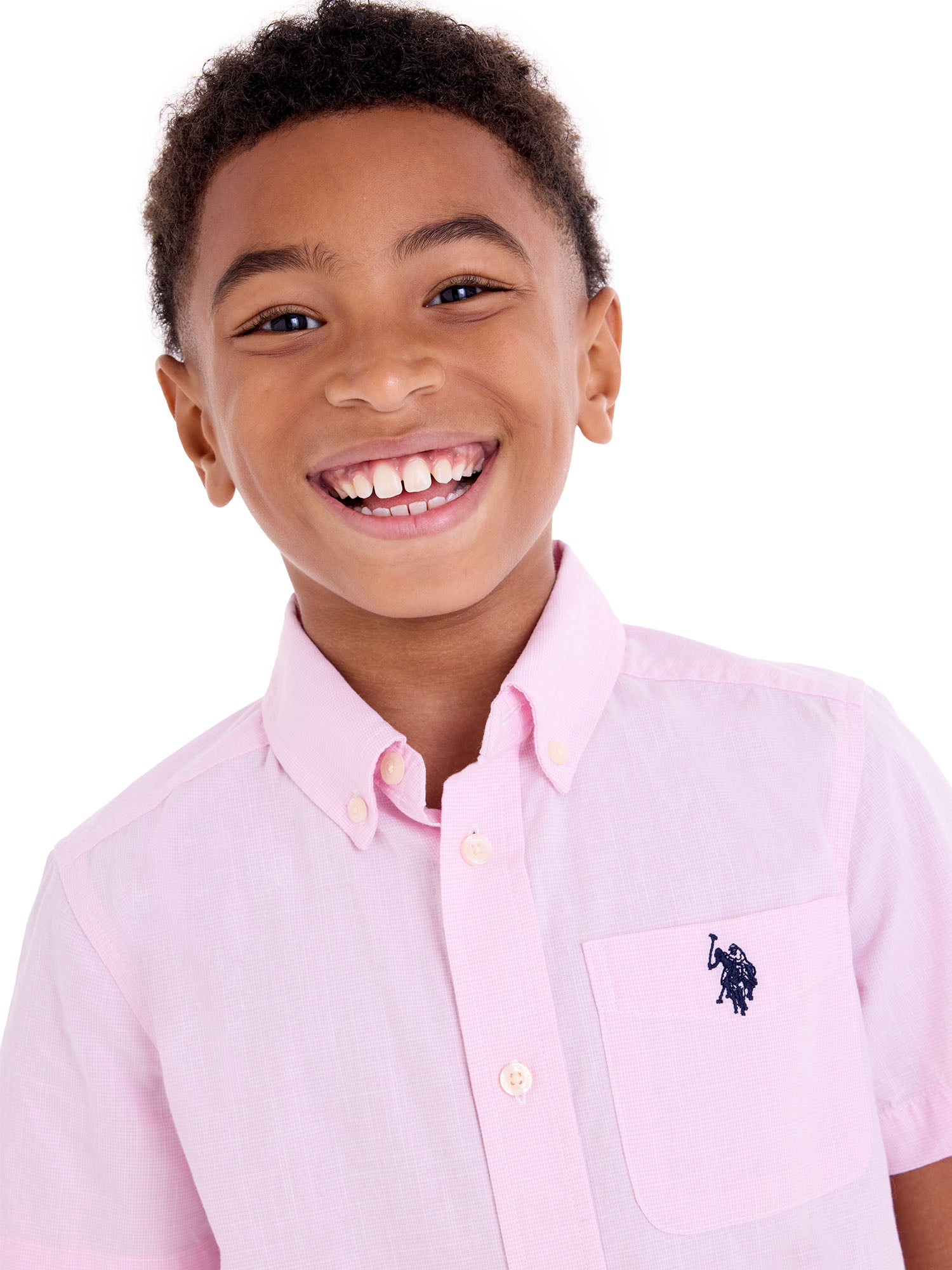U.S. Polo Assn. Short Sleeve Button-Up Shirt for Boys, Sizes 4-18
