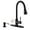 Matte Black, variant on Matte Black Touchless Kitchen Faucet with Soap Dispenser &Deck Plate,  Single Handle Stainless Steel Activated Smart Hands Free Faucets with Pull Down Sprayer for Farmhouse RV Kitchen Sink
