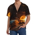 thumbnail image 1 of Fotbe Cozy Tree Hole Cabin Camisa Estampada de Manga Corta para Hombre, Casual de Verano, Estilo Playero, Sin Arrugas-3X-Large, 1 of 5