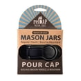 thumbnail image 2 of reCAP® Mason Jar Pour Carry-Loop Lid, Regular Mouth, Black, 4-Pack, Made in the USA, 2 of 5