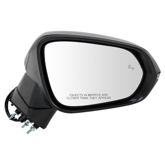 TRQ Passenger Side Power Heated Mirror with Memory Blind Spot Indicator Smooth Black Fits 2015-2017 Lexus NX200t NX300h LX1321161