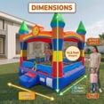 thumbnail image 3 of Pogo Crossover Inflatable Bounce House, Rainbow Smiley Face Kids Jumper, No Blower, 3 of 8