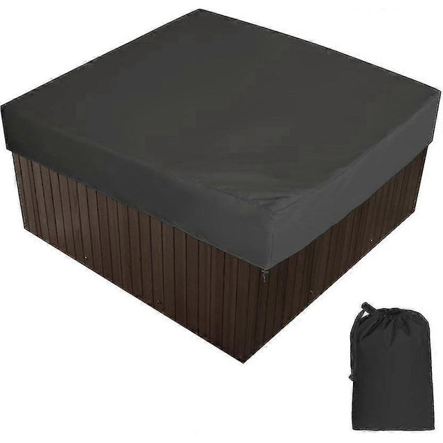 Cubierta exterior para spa, impermeable, cuadrada, para bañera de hidromasaje, 190 t, antipolvo, antiUV, color negro, 228 x 228 x 30 cm, Yalo