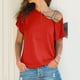 thumbnail image 3 of Tops de manga corta cruzados con hombros inclinados para mujer,Camisetas cruzadas con hombros inclinados para mujer Tops con hombros descubiertos para mujer Camisetas con hombros descubiertos para mujer Alta capacidad, 3 of 6