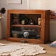 thumbnail image 4 of Organizador de escritorio de madera con puerta de cristal | Estante de 2 niveles para artículos de oficina, muñecas, maquillaje y especias | Acabado café, 30 x 23 cm, 4 of 6