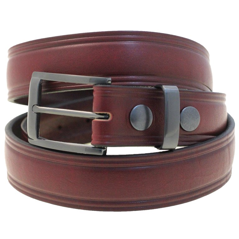 Mens 1 1/4 Domed Dress Belt Burgundy Latigo Leather Buckle And Loop Set -  Walmart.com