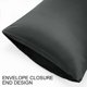 thumbnail image 5 of Funda de almohada de satén de lujo PiccoCasa, juego de 2, negro no estándar, 5 of 7