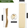 thumbnail image 4 of 100pcs Wooden Diy Bookmark Blank Bookmarks With Ropes Wooden Book Markers Rectangle Thin Hanging Ta, 4 of 5