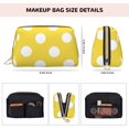 thumbnail image 5 of Gaeub Yellow And White Polka Dot Printed Travel Cosmetic Bag,Makeup Bag, Large Capacity Toiletry Bag for Women, Portable Pouch Make Up Organizer with Zipper and Divider, 5 of 8