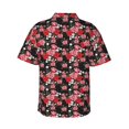 thumbnail image 3 of Uemuo Rose Flowers Printed Regular Fit Short Sleeve Casual Hawaiian Shirt for Men,Aloha shirt,Tropical shirt,Floral print shirt,Vacation Beach shirt-X-Large, 3 of 9