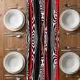 thumbnail image 6 of Red Black Stripes Table Runner - 36 Inch Long, Kitchen Dining Table Runner Dresser Scarves, Modern Gradient Abstract Lines Art Farmhouse Decor for Coffee Tables Wedding Party Banquet, 6 of 8