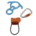 thumbnail image 1 of 50KN 8 Descender + 25KN Gancho de mosquetón en apariencia de D + Dispositivo 25KN para equipo de protección de rappel de escalada Cola Mosquetón Gancho, 1 of 8