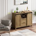 Homfa 2 Drawer 2 Barn Door Sideboard, Wood Buffet Farmhouse