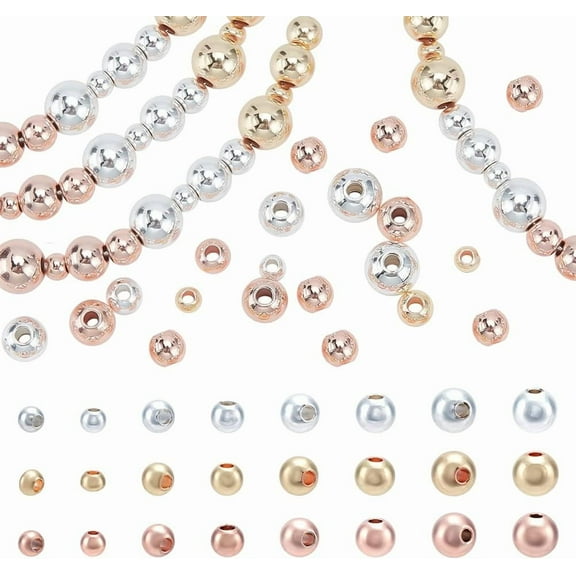 COIRIS 600pcs 5mm Spacer Beads - Gold, Silver, Rhodium Plated Metal Flower Beads For Jewelry Making