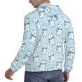thumbnail image 6 of Fotbe Men's Hoodie with blue Scarf Bear Pattern - Kangaroo Pocket Pullover Hooded Sweatshirt, Perfect for Daily Wear, Travel, and Home-Small, 6 of 7